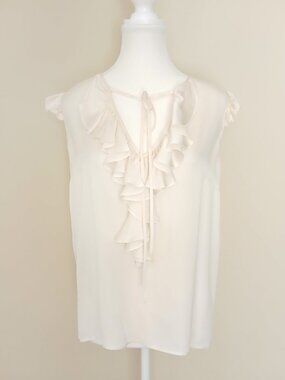 Stella McCartney Ruffled Neck 100% Silk Blouse Size EU 42/US 8